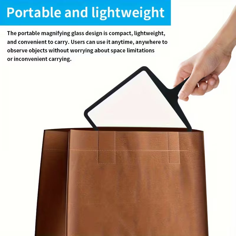 5X Flat Magnifying Glass with Fresnel Lens, Portable Handheld Magnifier