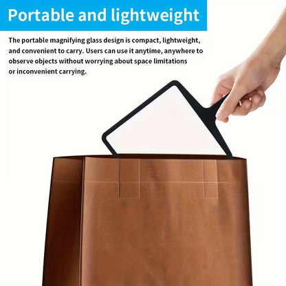 5X Flat Magnifying Glass with Fresnel Lens, Portable Handheld Magnifier