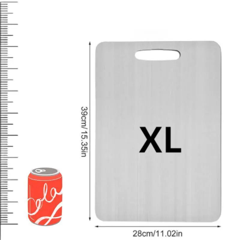 Tagliere in acciaio inossidabile resistente, tagliere antiaderente a doppia faccia in acciaio inox 304 (tagliere sottile e leggero 11,02 pollici x 15,35 pollici) leggero