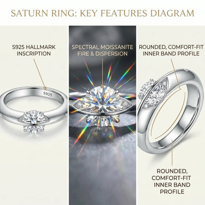 Celestial Spin Ring: Silent Smooth Spinning Moissanite Fidget Ring for Anxious Days, Ideal Gift for Women