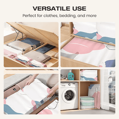 No-Pump Vacuum Storage Bags – Large Compression Space Saver Bags for Clothes, Comforters & Blankets