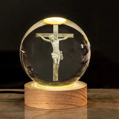 3D Crystal Jesus Night Light