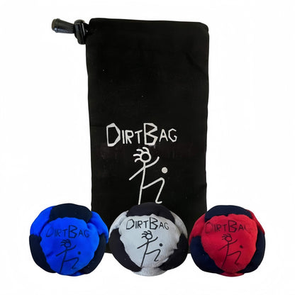 Classic Footbag 3 Pack with Pouch, Unique, Footbag Set with Signature Carry Bag
