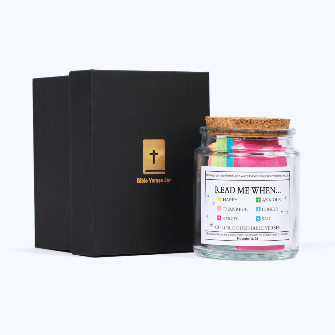 Bible Verse Jar, Daily Prayer, Jar of Hope - Contains 90 Bible verses