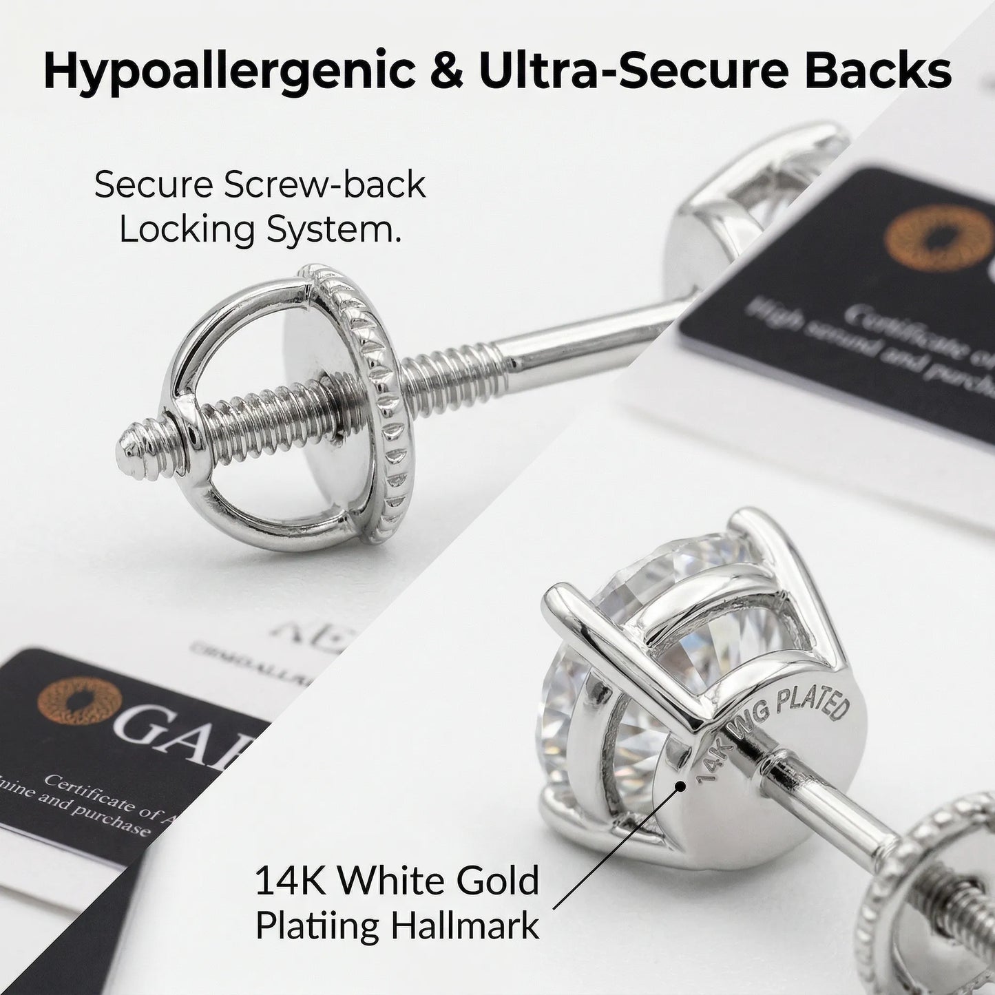 Classic Four Prong Lab Grown Round Diamond Studs
