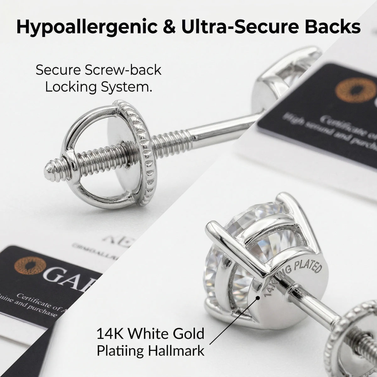 Classic Four Prong Lab Grown Round Diamond Studs