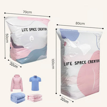 No-Pump Vacuum Storage Bags – Large Compression Space Saver Bags for Clothes, Comforters & Blankets