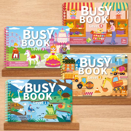 Kids Reusable Sticker Busy Book – Educational Travel Activity Book