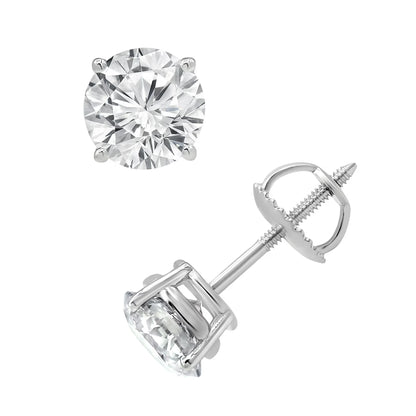 Classic Four Prong Lab Grown Round Diamond Studs