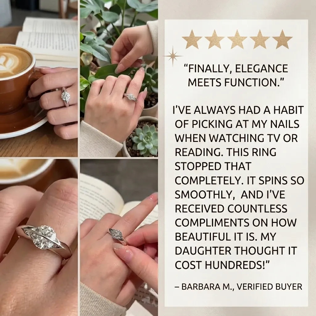 Celestial Spin Ring: Silent Smooth Spinning Moissanite Fidget Ring for Anxious Days, Ideal Gift for Women
