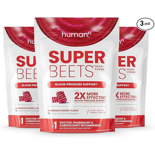 Humann Superbeets Heart Health Chewable Tablets - Pomegranate Berry Flavor, 60 Tablets