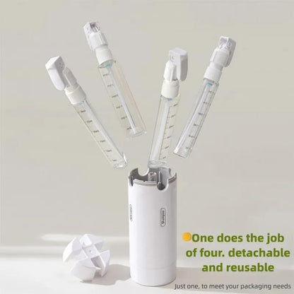 4-in-1 Portable Travel Dispenser Bottle | Compact Refillable Cosmetic & Shampoo Storage for On-the-Go