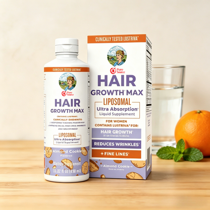 Hair Growth MAX for Women | Biotin 10,000mcg + Lustriva® | Thicker Hair & Healthy Skin Support