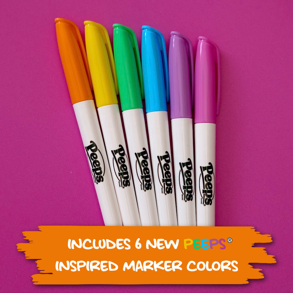Eggmazing Peeps Bunny Egg Decorator Craft Kit – 6 Quick-Drying Non-Toxic Colourful Markers, Pink