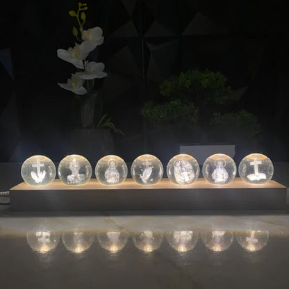 7-Piece Mini Crystal Religious Orbs