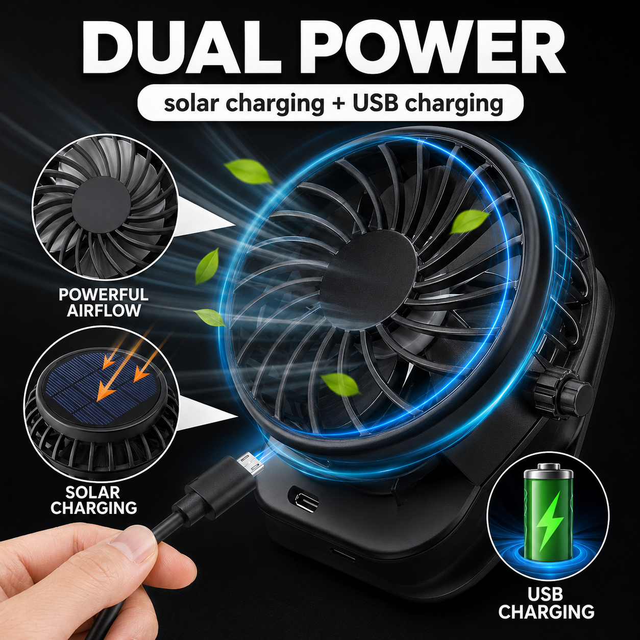 🧢2026 Pro Outdoor Cooling Hat: Dual-Power Fan Cap