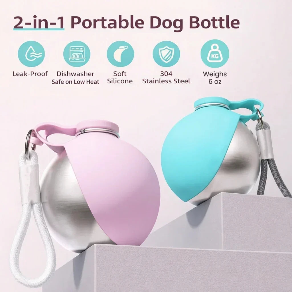 2-in-1 Dog Water Bottle & Bowl