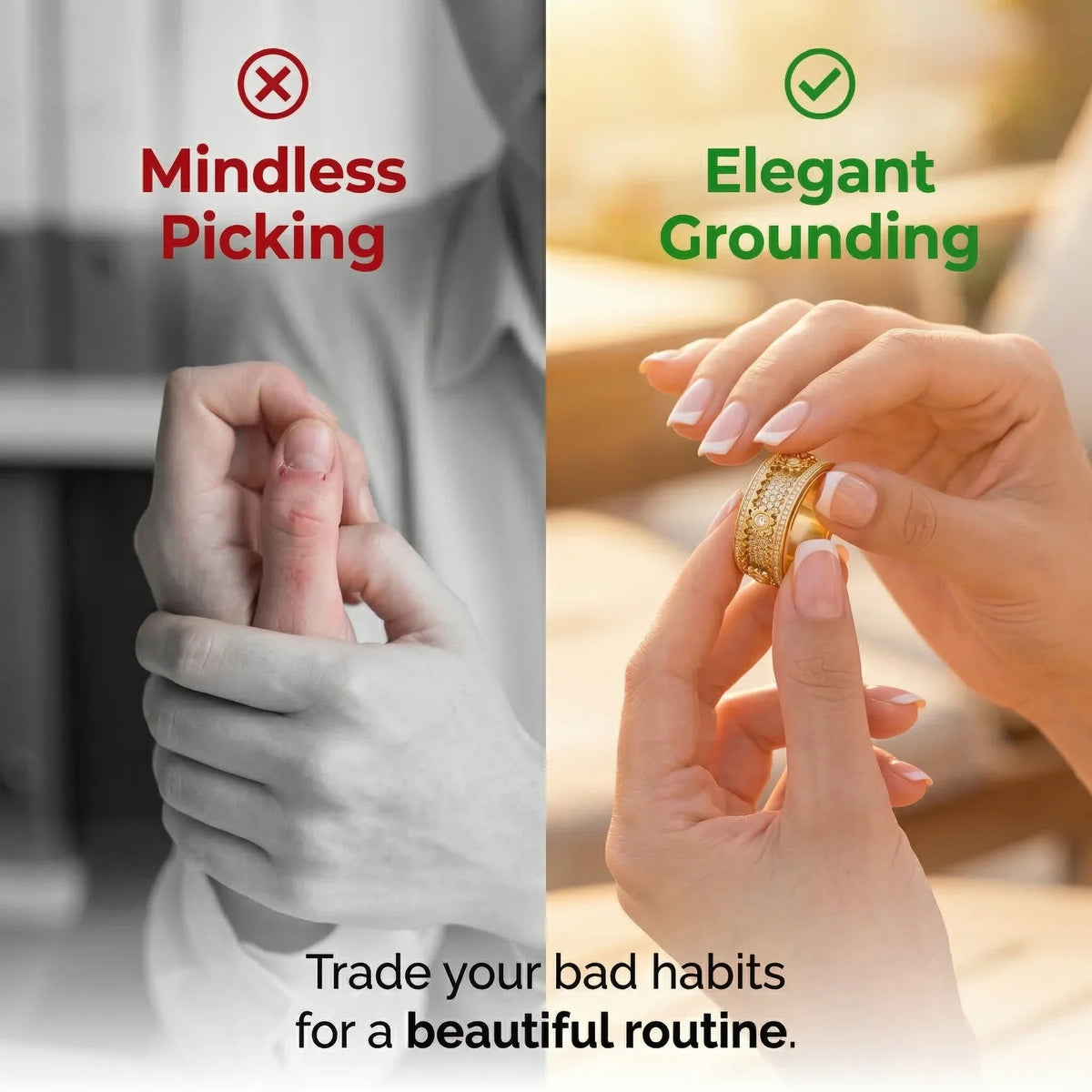 Mindfulness Spinning Ring – Relieve Stress with a Handmade 3D Fidget Band