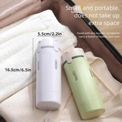 4-in-1 Portable Travel Dispenser Bottle | Compact Refillable Cosmetic & Shampoo Storage for On-the-Go