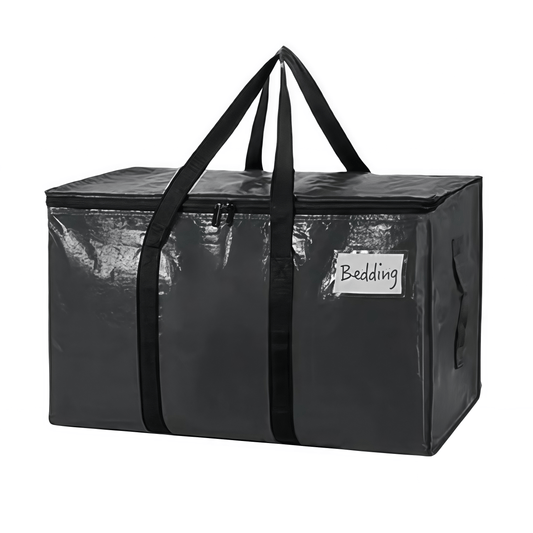6 Pack Large Black Heavy Duty Moving & Storage Bags with Visible Window & Wrap Handles