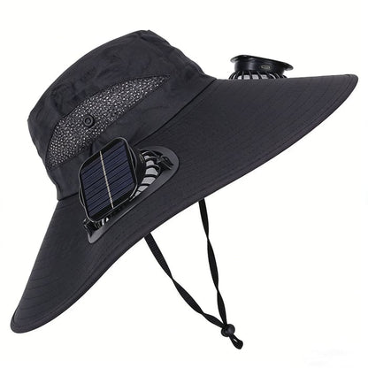Solar Powered Sun Hat with Dual Fans – Cooling & UV Protection Hat