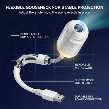 5D Mini Galaxy Star Projector – Dynamic Ambient Light for Bedroom, Car & Home
