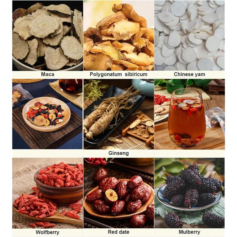 Ginseng Five Treasures Tea | Liver and Kidney Nourishing Vitality Tea | Natural Health Gift Box | Christmas Gift