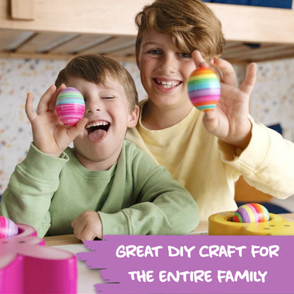 Eggmazing Peeps Bunny Egg Decorator Craft Kit – 6 Quick-Drying Non-Toxic Colourful Markers, Pink