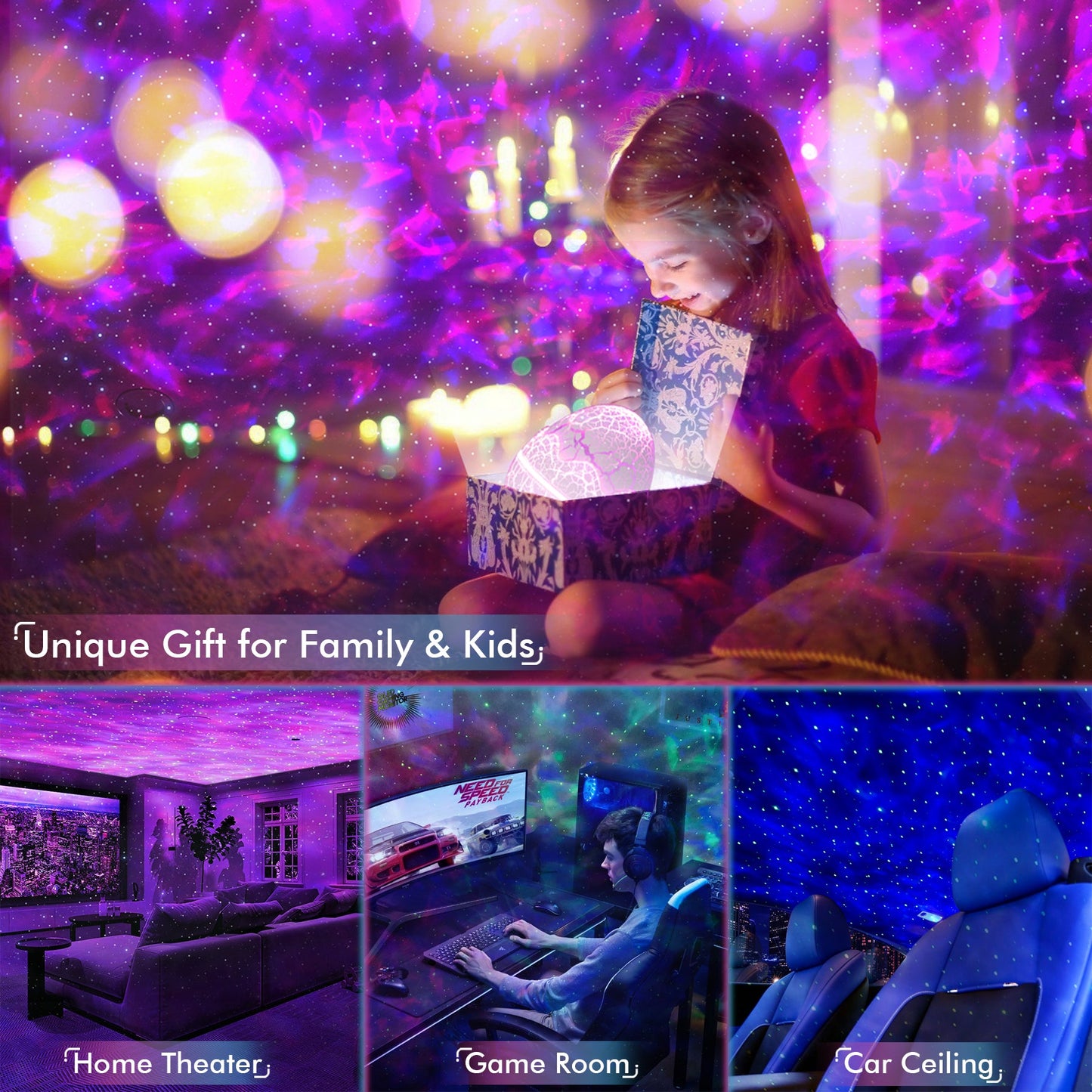 Rossetta Galaxy Projector, Star Projector for Bedroom