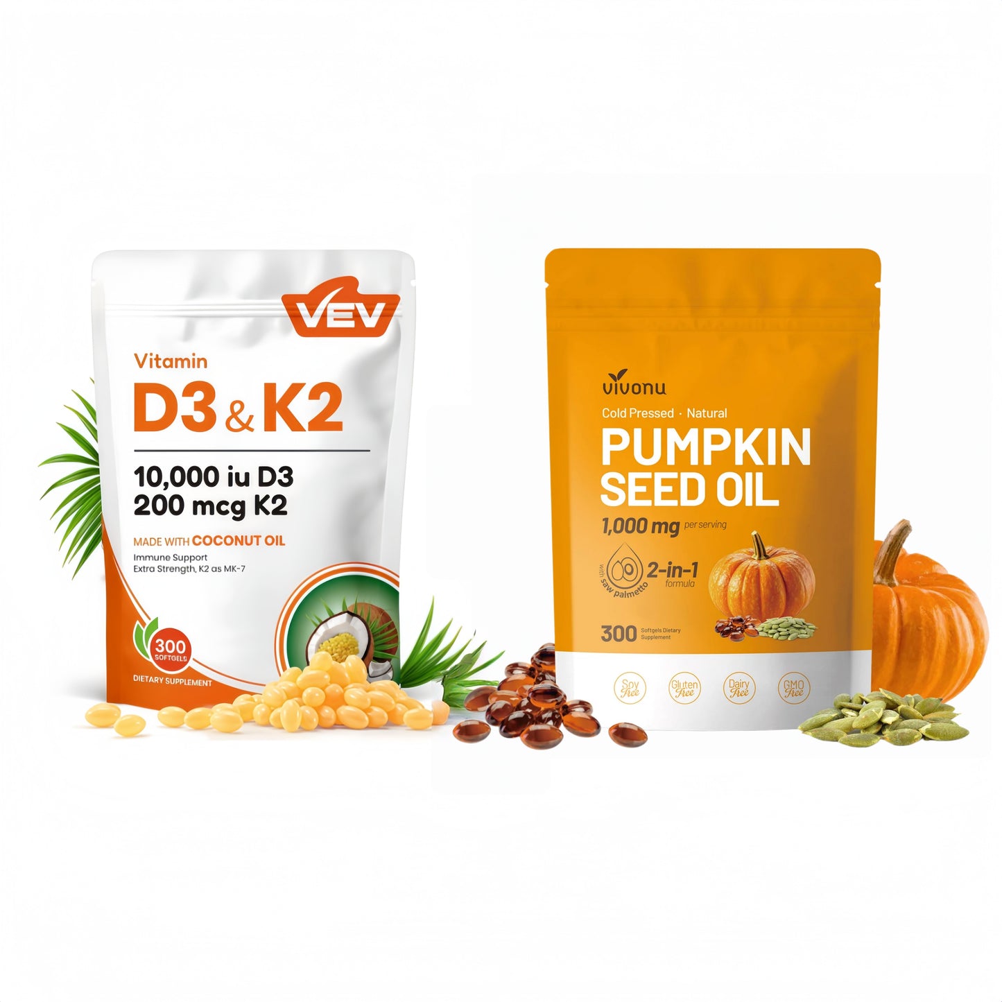 Daily Wellness Trio: Cayenne • D3+K2 • Pumpkin Seed Oil