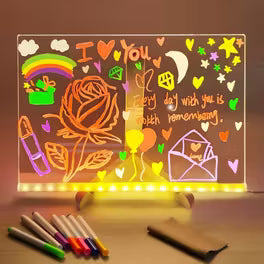 LED Acrylic Message Board – Colorful Light-Up Memo Board