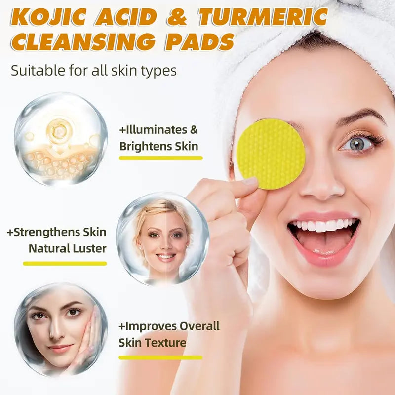 5PCS Turmeric Cleansing Exfoliating Pads & 100PCS Comfort Cleanser Set