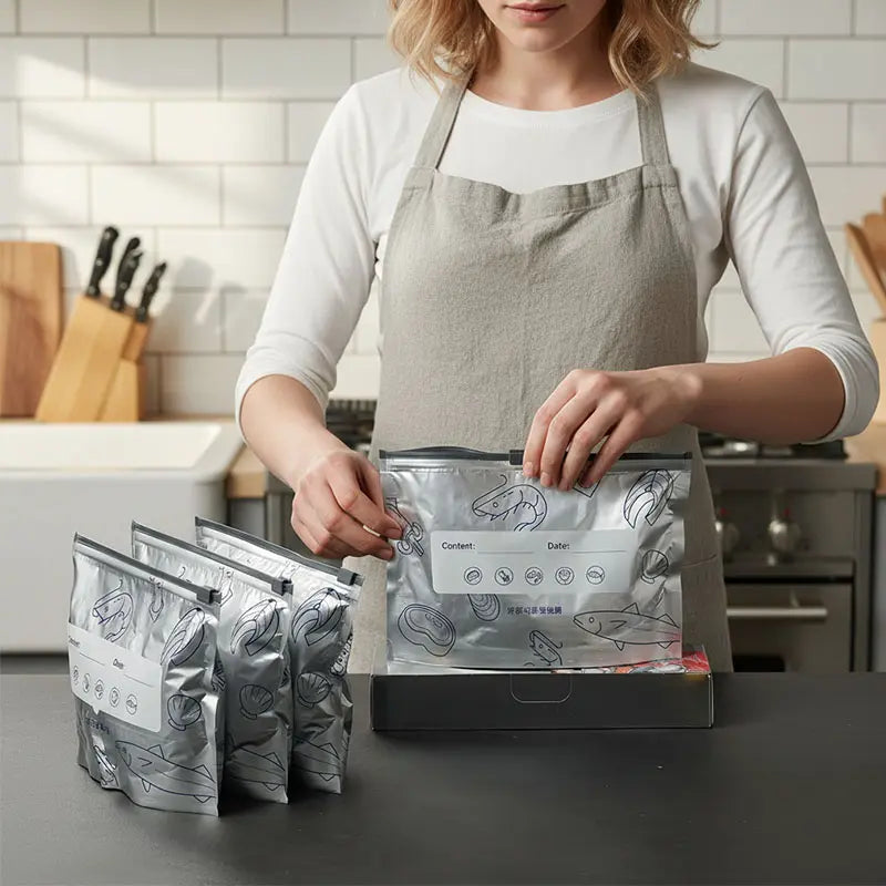 30Pcs Reusable Aluminum Foil Storage Bags | BPA-Free Leakproof Food Storage Bags (3 Sizes)