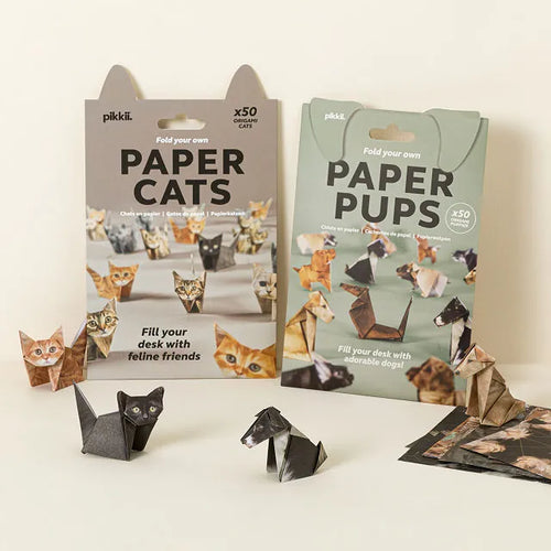 3D Paper Dog and Cat Models: Handcrafted Origami Animal Art Gifts