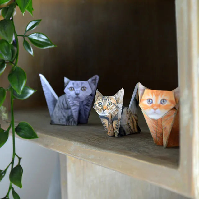 3D Paper Dog and Cat Models: Handcrafted Origami Animal Art Gifts