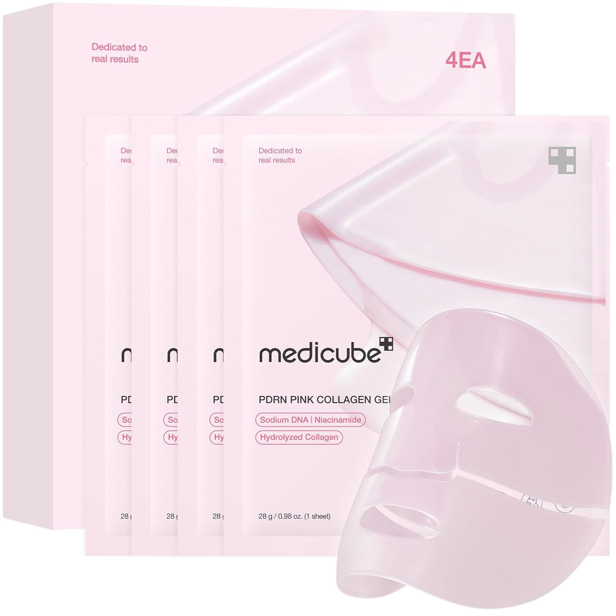 medicube Jelly Gel Mask with Salmon DNA PDRN & Pink Collagen, 4ea