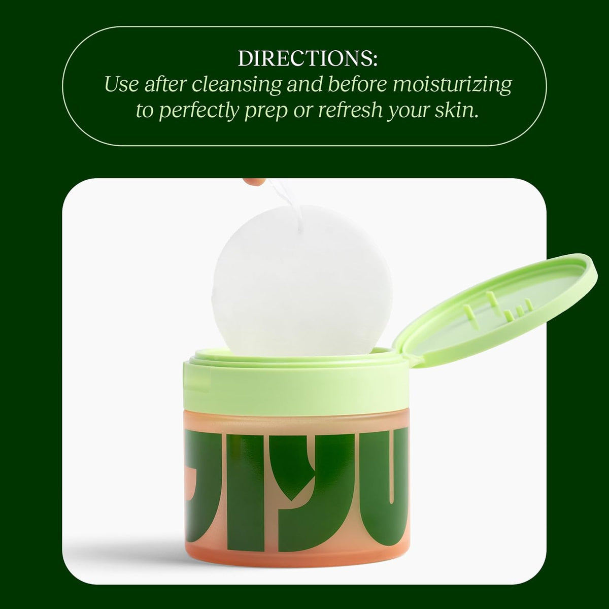 JiYu Toning Polish Pads - Korean Skincare with Snail Mucin & Niacinamide, 100 Count