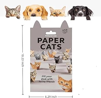 Modelli 3D di cani e gatti in carta: regali artistici di animali in origami realizzati a mano
