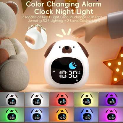 Cute Puppy Digital Alarm Clock – Silicone Night Light