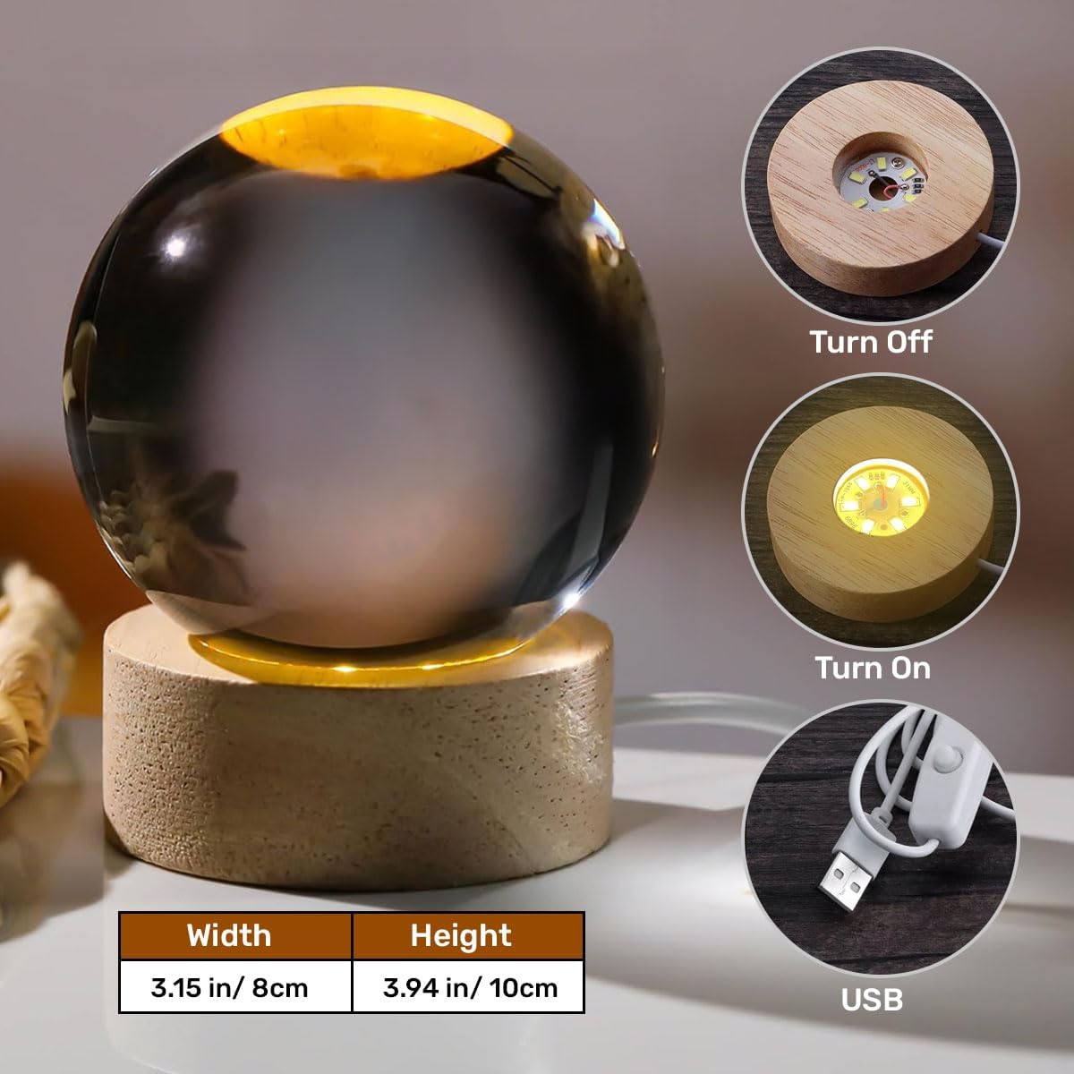 3D Crystal Jesus Night Light