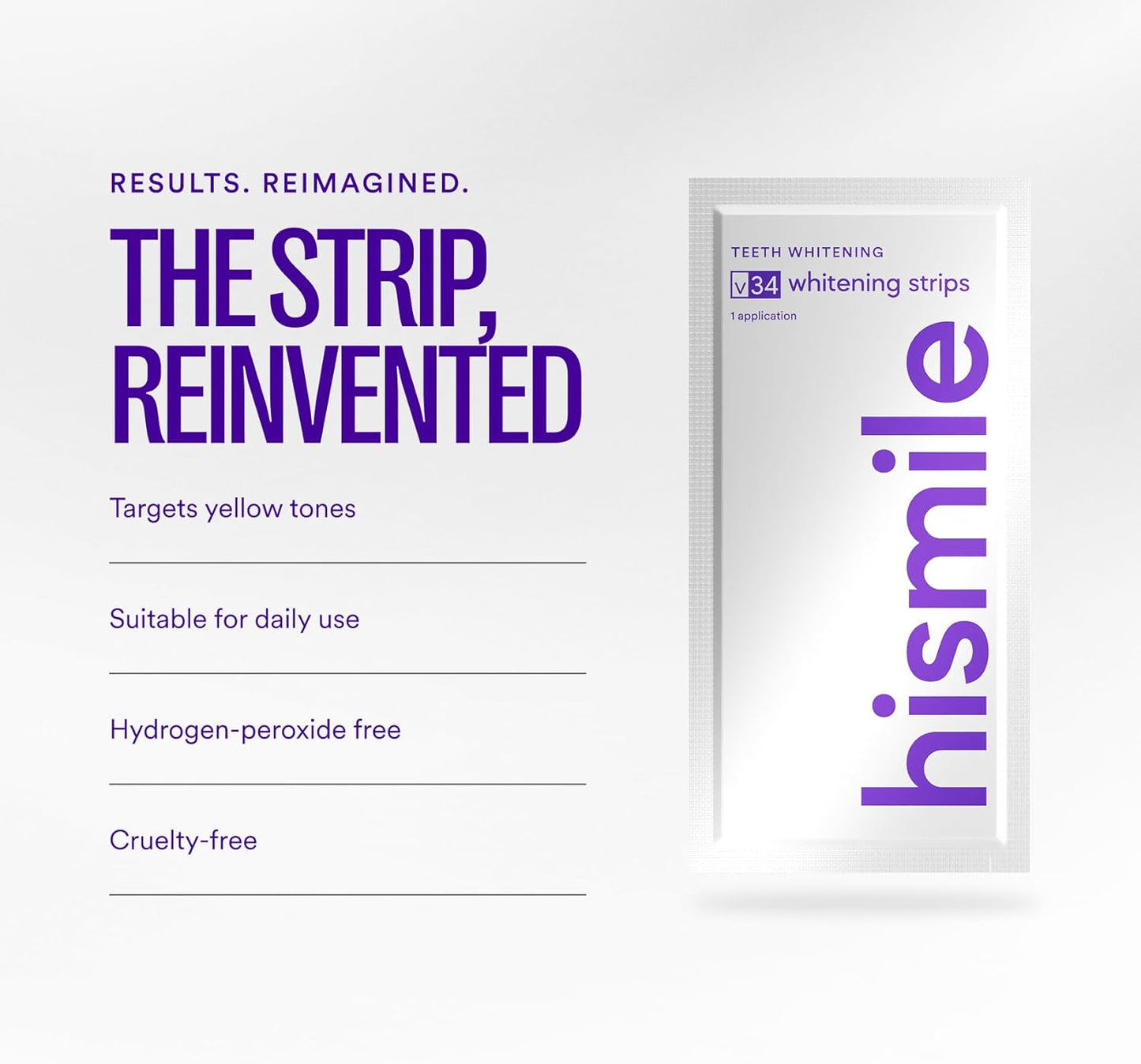 Hismile V34 Whitening Strips, Tooth Stain Treatment, Combining Whitening and Colour Correction