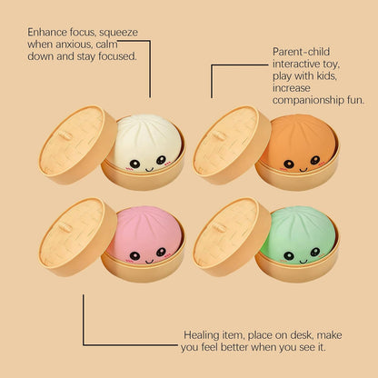 Mega Rainbow Dumplings Cute Fidget Toy, Soft Squeeze Stress Anxiety Relief Decompression Dough