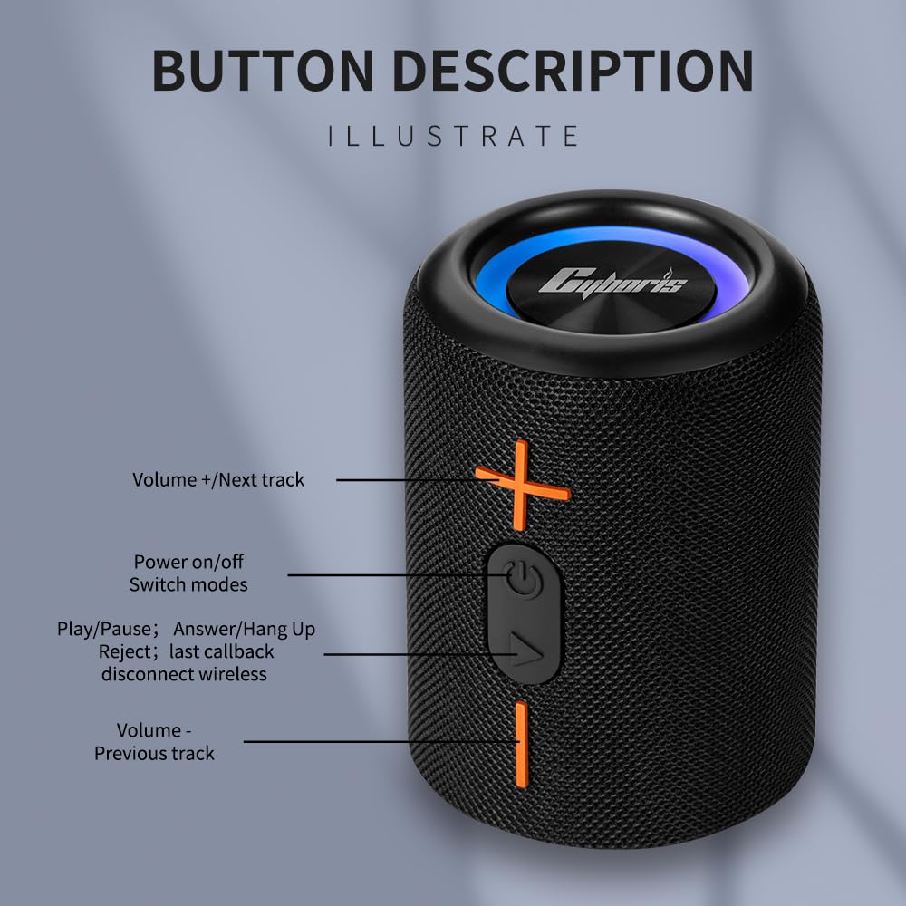 2-in-1 Portable Bluetooth Speaker with 20W Stereo Sound & 24H Playtime