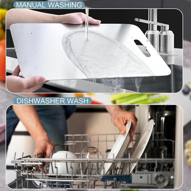 Stainless Steel Cutting Board Durability, Double Sided 304Stainless Non StickChopping Cutting Board,(Thinand Light Cutting Board 11.02in x15.35in)Lightweight