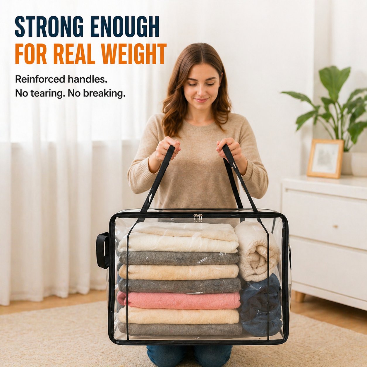 Large Heavy-Duty Thick Plastic Clear Storage