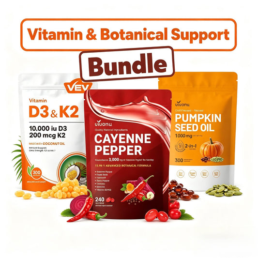 Daily Wellness Trio: Cayenne • D3+K2 • Pumpkin Seed Oil