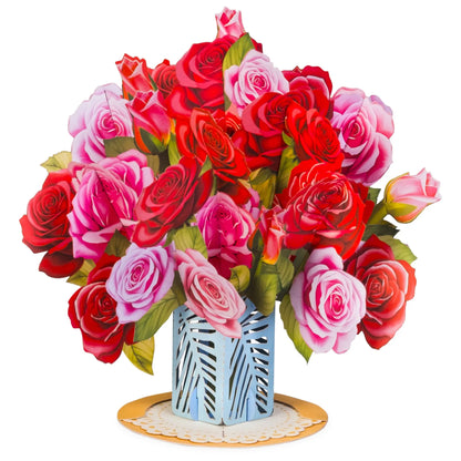 Paper Love Flower Bouquet Pop-Up Card – 3D Popup Greeting Card & Keepsake Paper Flowers Gift.