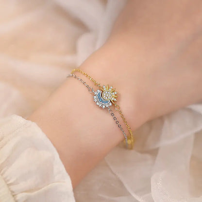 Sun Moon Bracelet Set Stackable Bracelet for Women Men