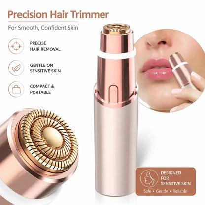2-in-1 Facial & Eyebrow Hair Trimmer for Women | Rechargeable Face Razor & Peach Fuzz Remover