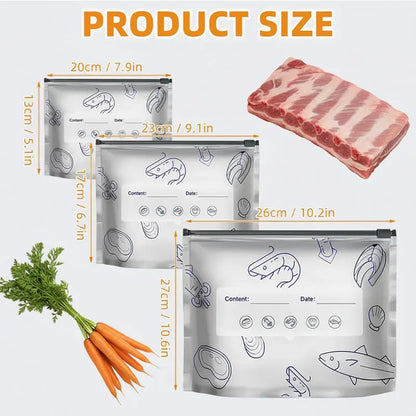 30Pcs Reusable Aluminum Foil Storage Bags | BPA-Free Leakproof Food Storage Bags (3 Sizes)